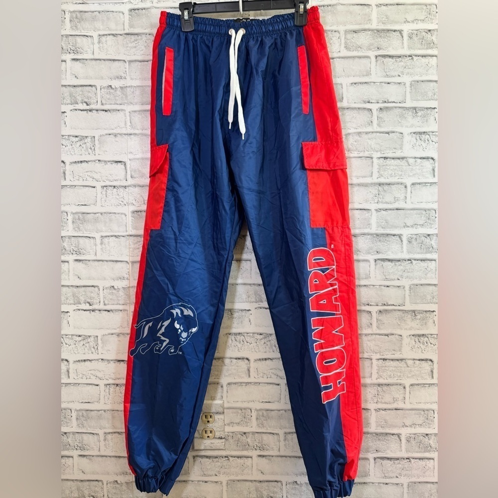 NWT! Men’s Tones of Melanin blue/red Howard University HBCU athletic pants XL